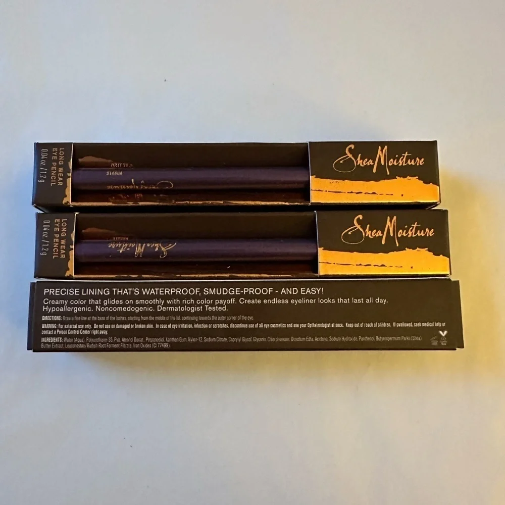 Lot of 3 - purple ultra smooth long wear eye pencil brand new Shea Moisture